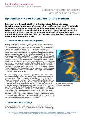 Epigenetik - Helmholtz Zentrum München