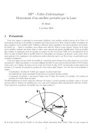 MP∗ - Colles d'informatique Mouvement d'un satellite perturbé par ...