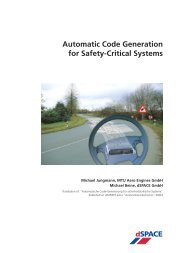 Automatic Code Generation for Safety-Critical Systems - dSPACE