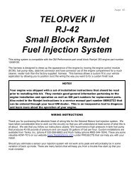 TELORVEK II RJ-42 Small Block RamJet Fuel Injection System