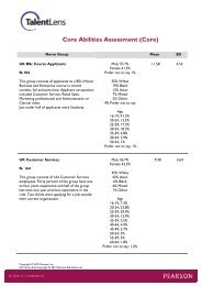 Core Abilities Norms Description - TalentLens