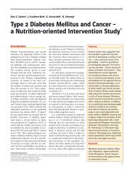 Type 2 Diabetes Mellitus and Cancer – a Nutrition-oriented - Almased