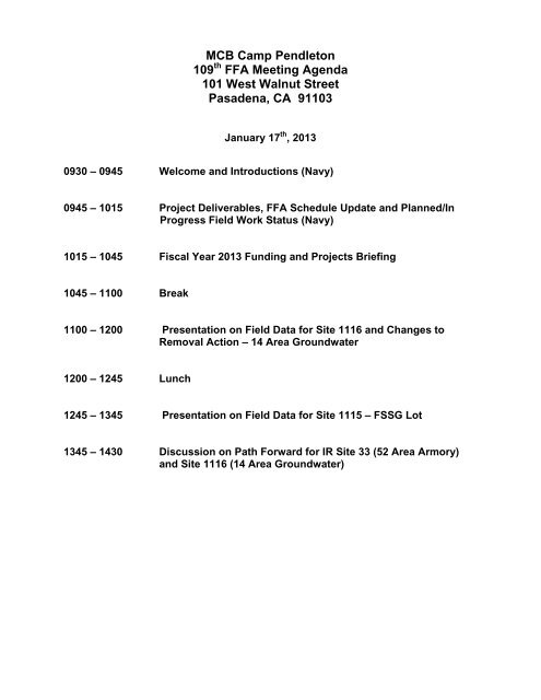 Minutes & Attachments - Marine Corps Base Camp Pendleton