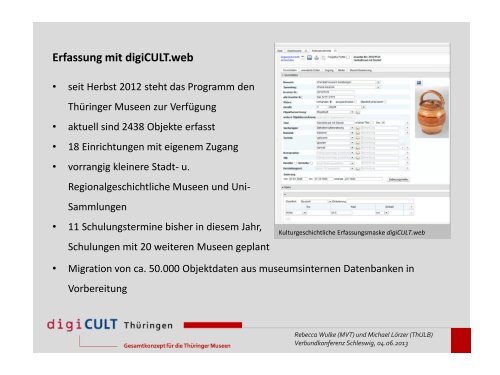 Rebecca Wulke, Museumsverband Thüringen e.V. ... - digicult-sh.de