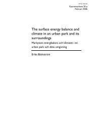 The surface energy balance and climate in an urban ... - DiVA Portal