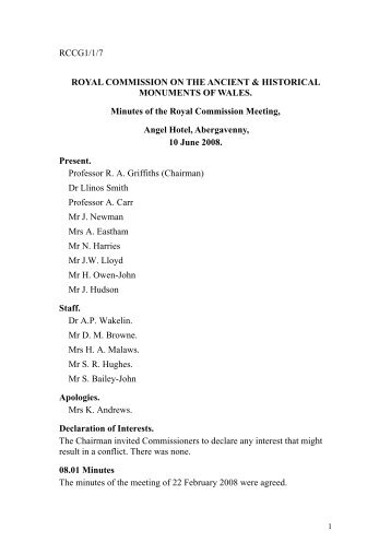 2008.06.10 Commissioners' Meeting Minutes - Royal Commission ...