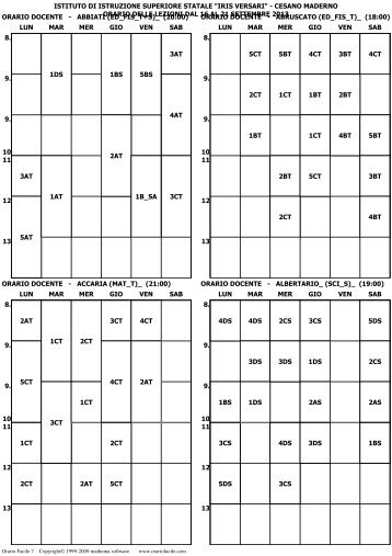 Orario docenti dal 24 settembre 2013