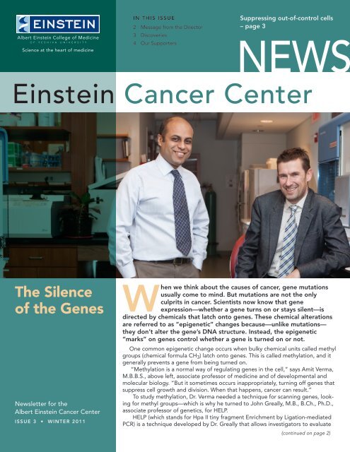 An NCI-designated cancer - Albert Einstein College of Medicine