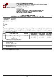 TENDER DOCUMENT - The India Government Mint , Kolkata