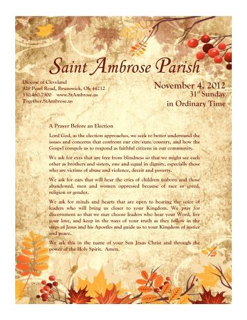 November 4, 2012 - Saint Ambrose Parish