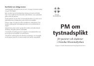 PM om tystnadsplikt - Svenska Missionskyrkan