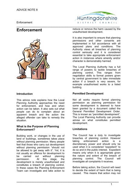 Planning Enforcement - Huntingdonshire District Council