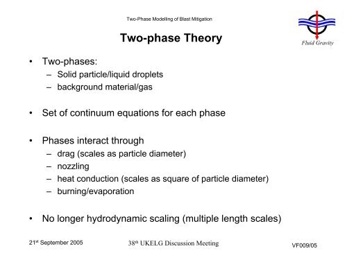 Two-phase Modelling of Blast Mitigation Aaron Longbottom - ukelg