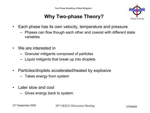 Two-phase Modelling of Blast Mitigation Aaron Longbottom - ukelg