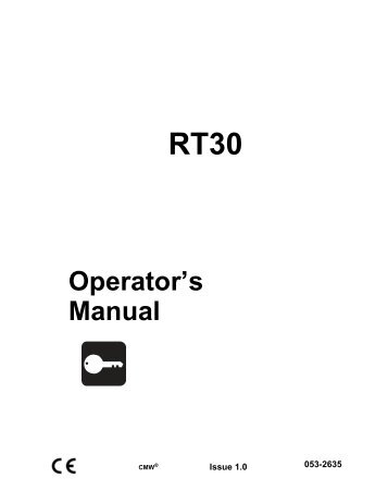 RT30 Operator's Manual - Ditch Witch