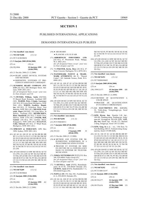 PCT/2000/51 - World Intellectual Property Organization