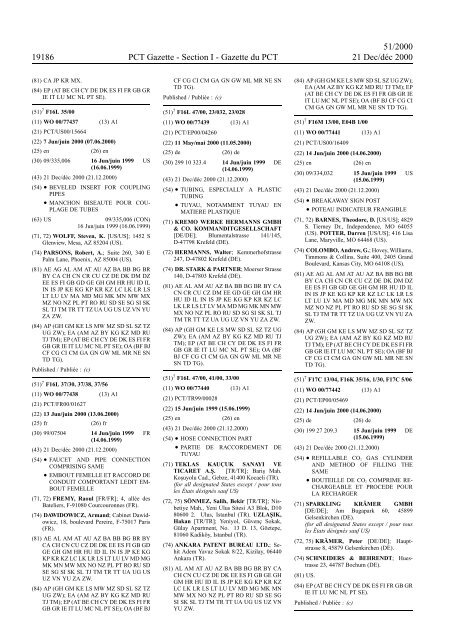 PCT/2000/51 - World Intellectual Property Organization