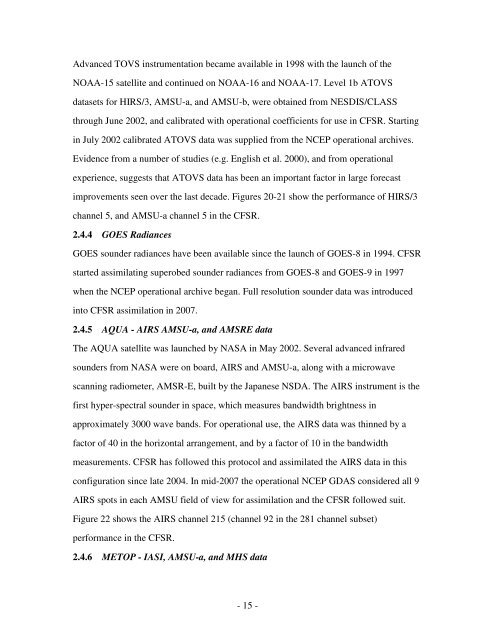 The NCEP Climate Forecast System Reanalysis - NOAA National ...