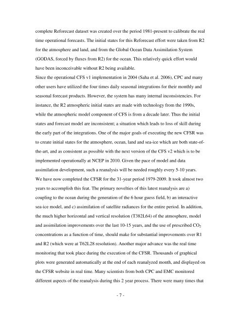 The NCEP Climate Forecast System Reanalysis - NOAA National ...