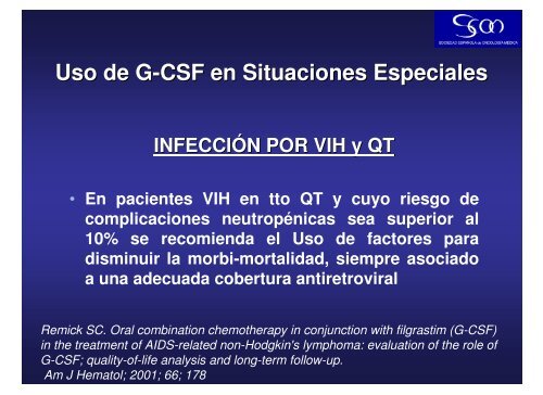 utilidad de los factores estimulantes de colonias con los regÃ­menes ...