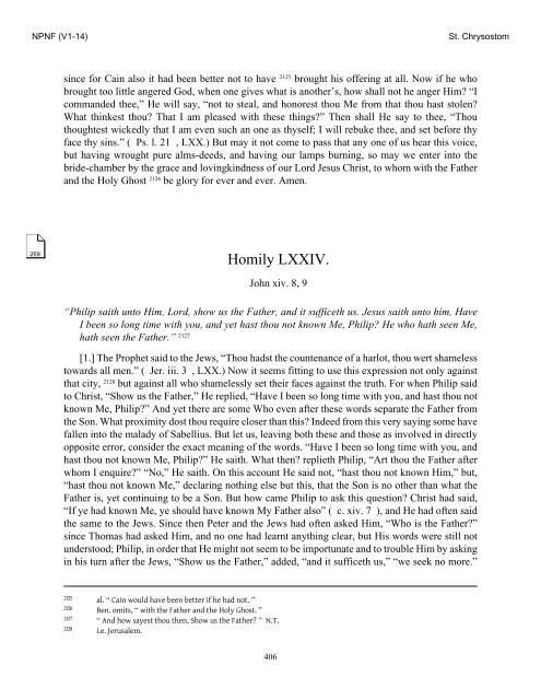 Homilies on the Gospel of St. John and the Epistle to the Hebrews