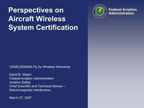 Perspectives on Aircraft Wireless System Certification - Caneus.org