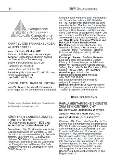 Bad Ischl - Attersee - Rosenau - Evangelische Pfarrgemeinde ...