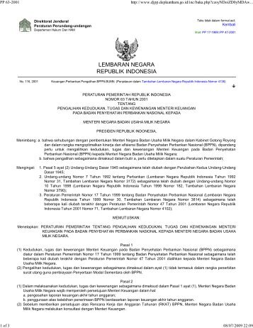 LEMBARAN NEGARA REPUBLIK INDONESIA - Kepustakaan ...