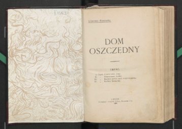 Dom oszczÄdny - Juliuszowa Albinowska LwÃ³w 1907 - Chef Paul