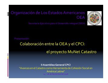 El Proyecto MuNet Catastro - CPCI