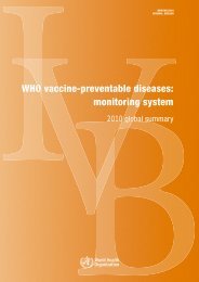 WHO vaccine-preventable diseases - Extranet Systems - World ...