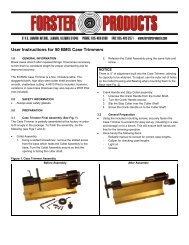 User Instructions for 50 BMG Case Trimmers - Forster Products