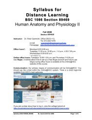 Syllabus for Distance Learning Human Anatomy and Physiology II