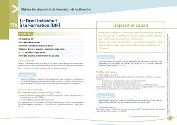 Le Droit Individuel Ã  la Formation (DIF) Objectif et calcul - Fafiec