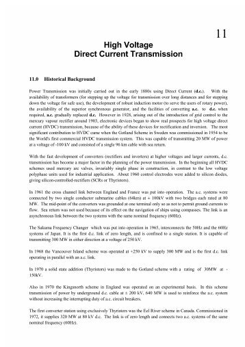 High Voltage Direct Current Transmission - Electrical Engineering