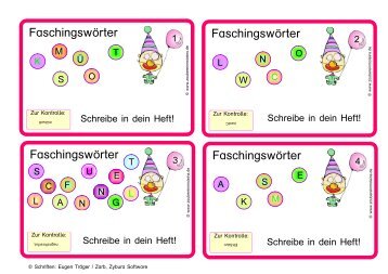 Faschingswörter - Zaubereinmaleins