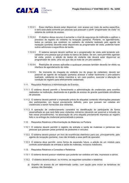 EDITAL RP-PGE 034-2012- Catracas - Caixa EconÃ´mica Federal