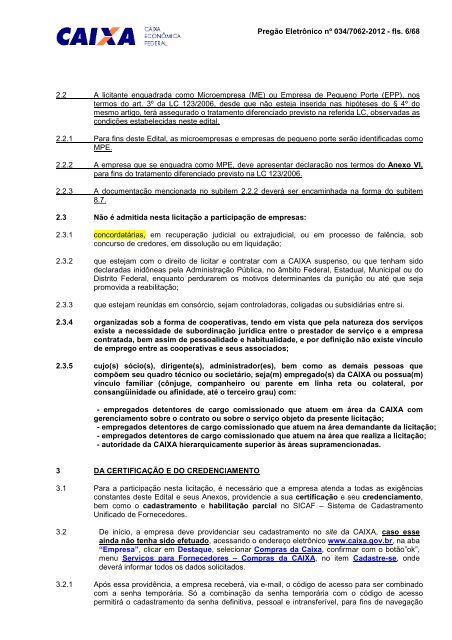 EDITAL RP-PGE 034-2012- Catracas - Caixa EconÃ´mica Federal