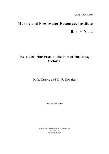 Marine and Freshwater Resources Institute Report No. 4 Exotic ...