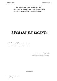 LUCRARE DE LICENÅ¢Ä - Psihologia online