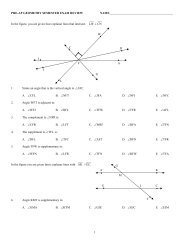 GEOMETRY SEMESTER EXAM REVIEW