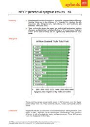 NFVTÂ® perennial ryegrass results - NZ - Agriseeds Pasture Site