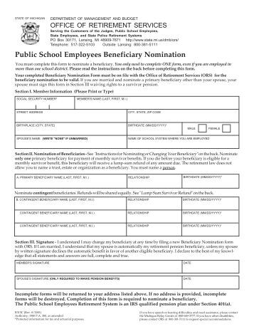 Nomination Of Beneficiary Form 226 Binding And Non Binding Onepath Beneficiary Nomination Form Template