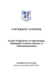 Livret Genie 2010-2011 - Page d'accueil - UniversitÃ© Antonine