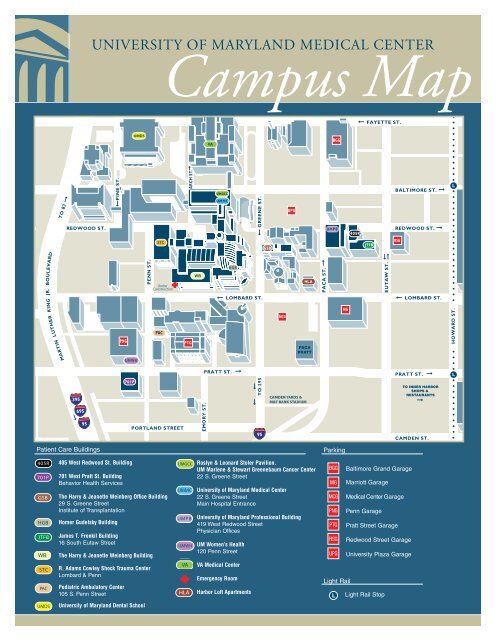 Campus Map Of The University Of Maryland Medical Center