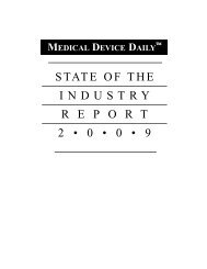 state of the industry report 2 â¢ 0 â¢ 0 â¢ 9 - Medical Device Daily