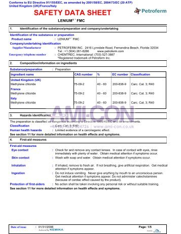 SAFETY DATA SHEET - AMI-CON