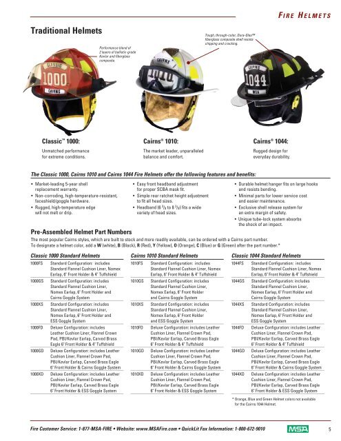 FIRE HELMETS CATALOG 2007 â 2008