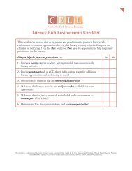 Literacy-Rich Environments Checklist - Center for Early literacy ...