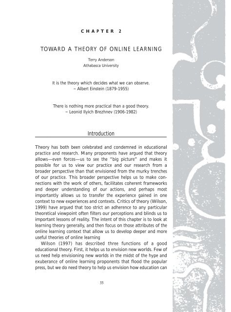 Toward a Theory of Online Learning - Centre for Distance Education ...